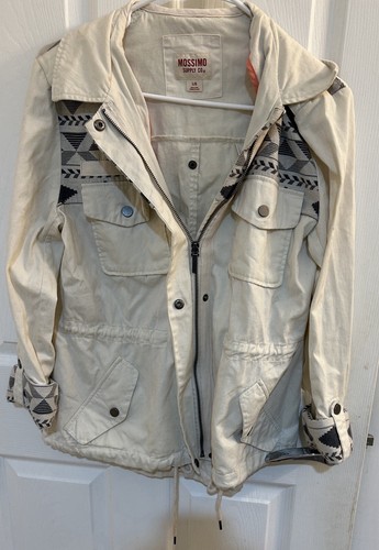 OFF WHITE Giacca con cappuccio donna Mossimo Supply Co stampa taglia Large