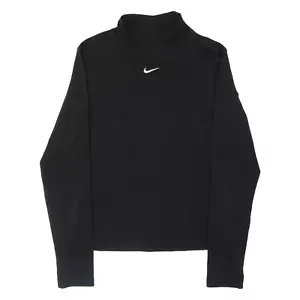 NIKE Mädchen T-Shirt Schwarz Langarm High Neck S - Bild 1 von 6