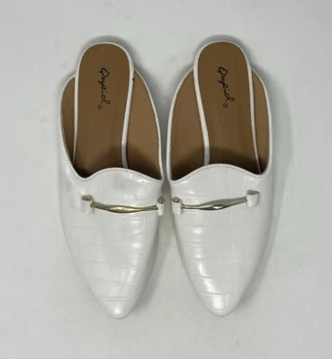 ZAPATOS MULA MUJER QUPID PUNTA PUNTIAGUDA ESPALDA ABIERTA BLANCO TALLA 7 Foto 1 de 4