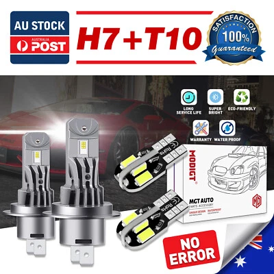 H7 T10 x 2 for Hyundai i30 CW FD Wagon 1.6 2008-2012 LED Headlight Bulbs Globes - image 1 of 4