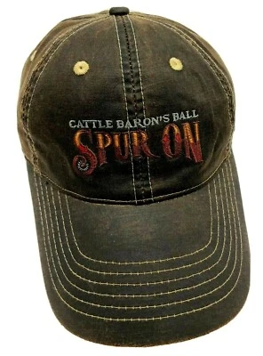 CATTLE BARON'S BALL Sombrero Marrón Gorra Ajustable - "Spur On" 100% Algodón Foto 1 de 4