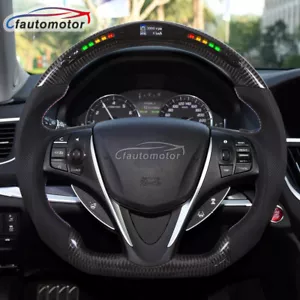 Volante LED de fibra de carbono real para Honda Acura TLX 2015-2020 con paletas - Imagen 1 de 10
