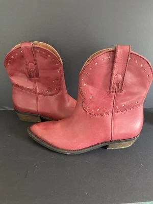Botas para mujer Lucky Brand talla 7 Hadrya rojas oxidadas al tobillo de cuero  Foto 1 de 4