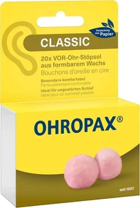 OHROPAX Classic Ohrstöpsel | Wachs Vor-Ohr Stöpsel | 20 Stück - Bild 1 von 6