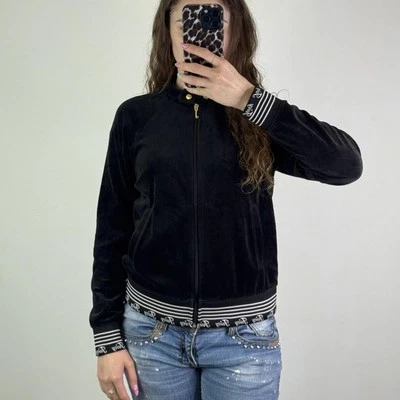 Vintage Juicy Couture black zip up velour jumper  - Image 1 of 4
