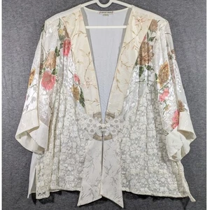 Giacca kimono trasparente pizzo floreale bianco Spencer Alexis fata stravagante boho taglia 2X - Foto 1 di 9