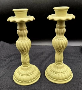 Par (2) Candelabros Department 56 Seafoam Cerámica Verde Menta Ornamentados - Imagen 1 de 9
