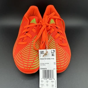 Kids Size 12.5K Adidas Predator Edge.4 FxG J Orange Green Soccer Cleats GW0970 - Picture 1 of 24