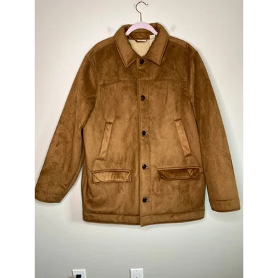 LL Bean Faux Suede Western Sherpa Ranch Chore Yellowstone Barn Coat Shacket XL - Image 1 of 4