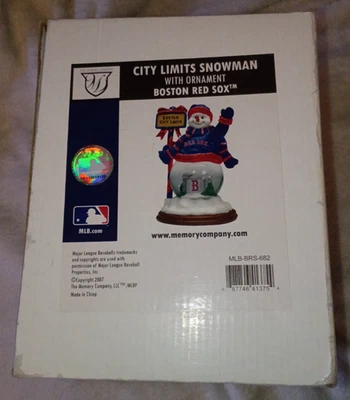 Memory Company Boston Red Sox City Limits Snowman Snow Globe & Ornament Box MLB - Image 1 of 4
