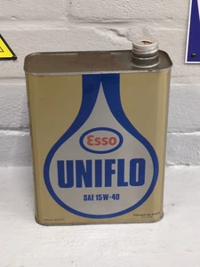 Vintage French ESSO Uniflo Motor Oil 2 Litre Tin/Can Empty (ES82) - Picture 1 of 8