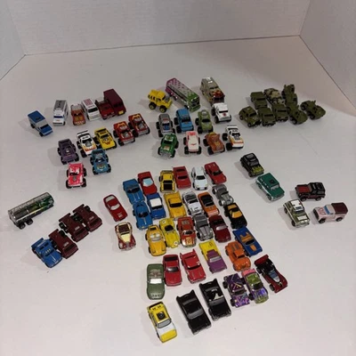 Lot Of 73 MICRO MACHINES 80s Vintage Military Hot Rods Monster Trucks Shiny - Image 1 of 4