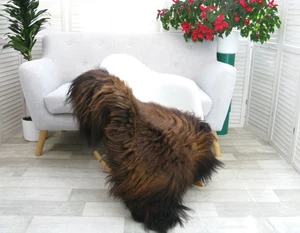 ICELANDIC SHEEPSKIN RUG SINGLE CHAIR SOFA HIDE SKIN LAMBSKIN PET BED G672 - Picture 1 of 13
