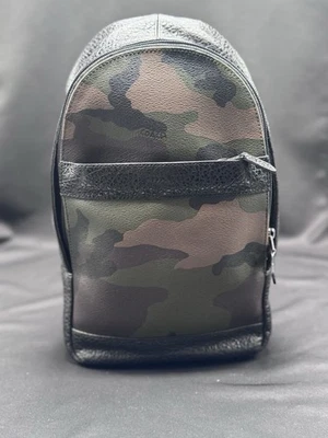 Auténtico bolso corporal COACH camuflaje Charles F29713 caqui marrón negro cuero PVC - Foto 1 de 4