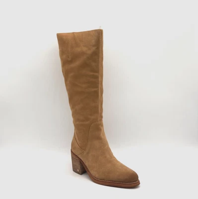 Botas hasta la rodilla sintéticas de gamuza caramelo Sam Edelman Soyer talla 8M tacón bloque Foto 1 de 4