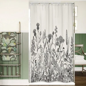 Small Stall Wildflower Farmhouse Half Shower Curtain 36Wx72H Inch Narrow Sing... - Picture 1 of 7