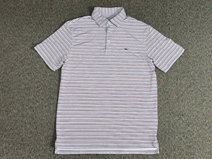 Polo Vineyard Vines On The Go Sankaty para Hombres S Multicolor Rayas Rendimiento Golf - Imagen 1 de 15