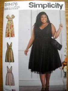 Dresses Women's size 26w-32w Simplicity 9476 Sewing Pattern  - Picture 1 of 2