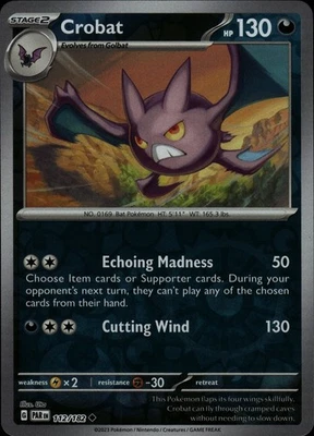 Crobat Reverse Holo Uncommon SV04: Paradox Rift 112/182 NM - Image 1 of 2