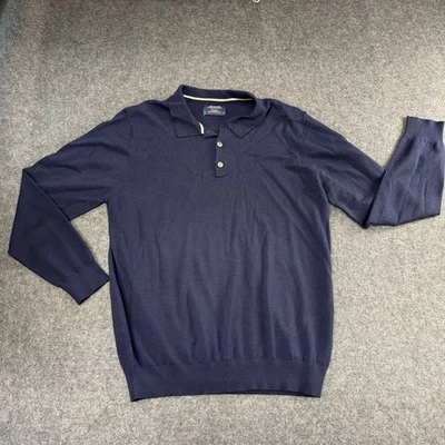 Suéter Polo Charles Tyrwhitt Para Hombres XL Lana Merino Golf Preppy Informal Azul Marino Foto 1 de 4