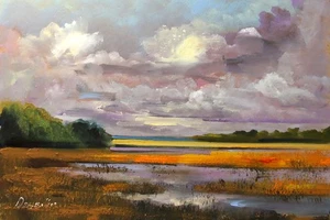 PAESAGGIO Quadro olio contemporaneo 8x12UCRAINA - Foto 1 di 12