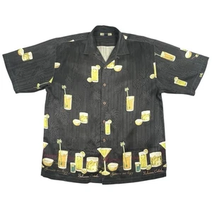 Tommy Bahama Shirt Men's Large Silk Hawaiian Loop Collar Cocktail Pineapple Camp - Picture 1 of 18
