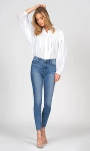 Jeans neri Orchidea Carmen vita alta sfilacciatura alla caviglia senza sonno vendita al dettaglio $ 225 donna 29 - Foto 1 di 12