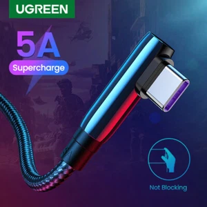 Ugreen 90 Degree Type C Braided Cable 5A SuperCharge Data for Huawei 0.5m 1m 2m - Picture 1 of 10