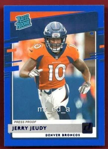 Jerry Jeudy Blue Press Proof Rated Rookie RC 2020 Donruss 307 Broncos Denver NFL - Bild 1 von 1