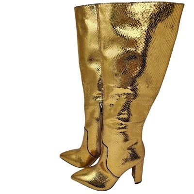 Gold Snake 印花过膝靴 Marc Fisher 5.5M 著 — 第 1/4 张图片