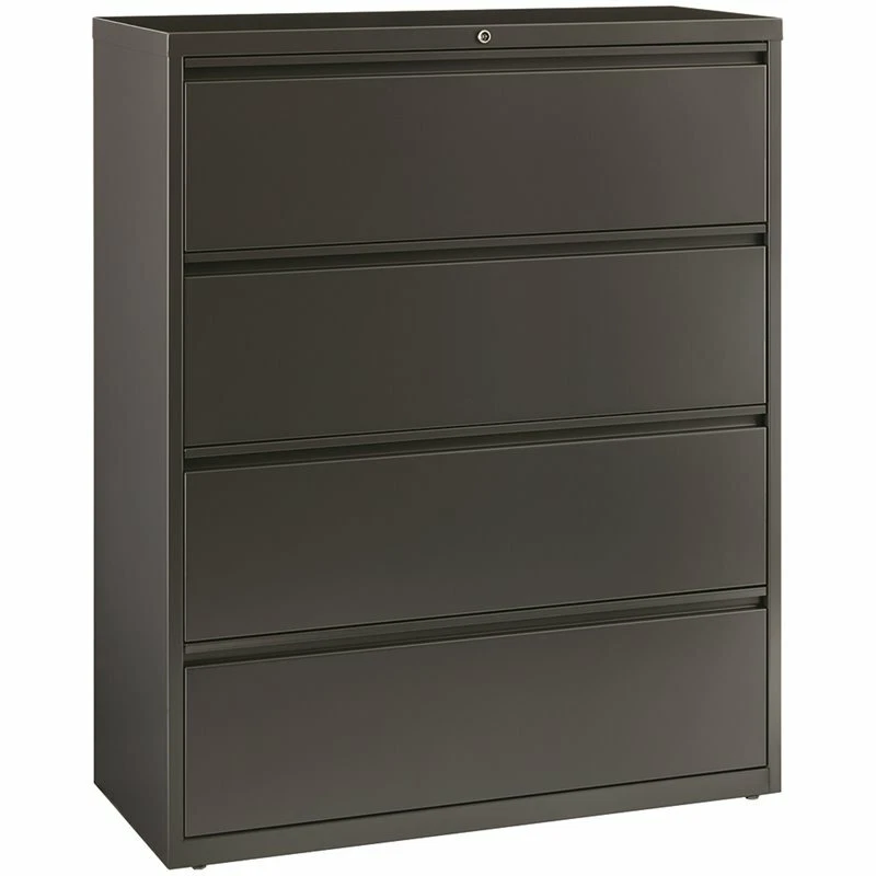Hirsh Hl8000 Series 42" 4 Drawer Lateral File Cabinet in Charcoal