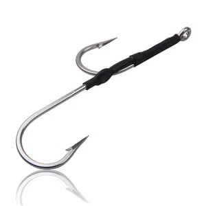 2pcs Double Hooks Rig for Trolling Chunking Saltwater Trolling Hooks 6/0-13/0 - Picture 1 of 17