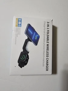 Auriculares de reloj de teléfono con cargador inalámbrico plegable 3 en 1 - Imagen 1 de 3