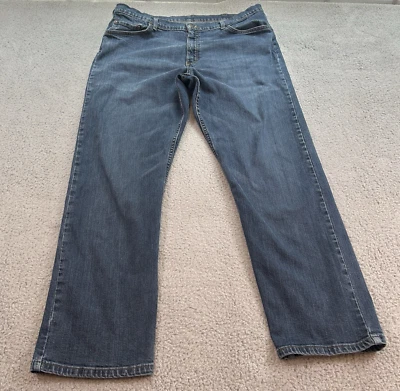 Wrangler Jeans Mens 40x30 Blue Relaxed Fit Dark Wash Denim Straight Leg Baggy - Image 1 of 4