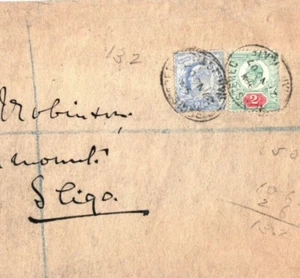 GB KEVII Cubierta ETIQUETA REGISTRADA MUY TEMPRANA Noviembre 1907* Harrogate Yorks Sligo AD342 - Imagen 1 de 7