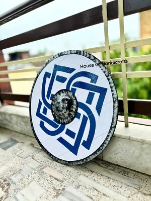 handmade viking wooden shield 30 inches LARP viking medieval battle ready shield - Image 1 of 4