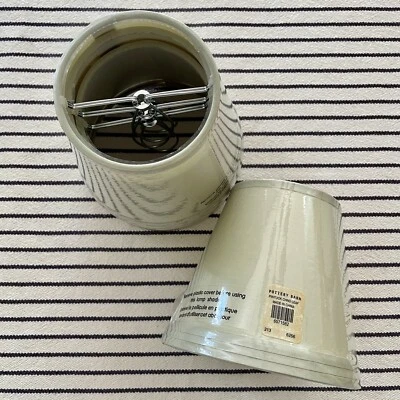 NUEVO Juego de 4 lámparas de araña Pottery Barn aplique tonos Celadon verde lino pintuck Foto 1 de 4