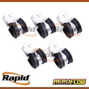 Aeroflow AF158-10S - 5 Pack Silver Cushioned P-Clamps 5/8" (15.8mm) - Picture 1 of 3
