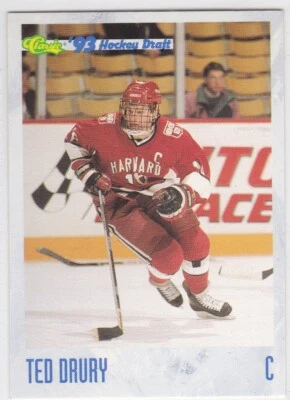 M) 1993 Classic NHL Hockey Draft Trading Card Ted Drury #63 - Image 1 of 2