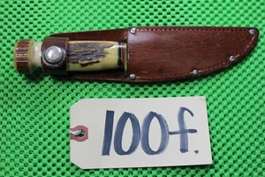 Marble's Gladstone Three Line Logo Full Stag WOODCRAFT Knife & Sheath Ref.#100f - Picture 1 of 13
