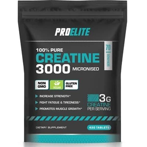 3000mg PURE CREATINE TABLETS MONOHYDRATE MUSCLE GROWTH & STRENGTH - Picture 1 of 18