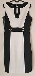 Tahari Arthur S. Levine Sleeveless Black & White Dress Size 4 NWT $128 - Picture 1 of 9