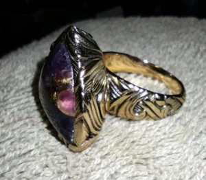 Unique BEAUTIFUL Vtg Signed BARSE Thai Large Multi Color Stone Ring Size 10.5 - Picture 1 of 15