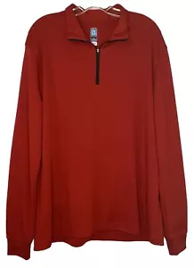 Pullover PGA Tour Quarter Zip Uomo XL Manica Lunga Rosso Finto Collo Airflux - Foto 1 di 4