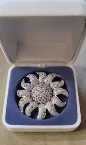 Vintage Avon 2004 Rep. Incentive Pin Silber Starburst Blau & Lila Strass - Bild 1 von 6