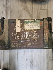 Wood Ammo Box Sept 30 1949 Haerens Ammunitions Arsenal 7.92 Mm M45 E - Picture 1 of 5