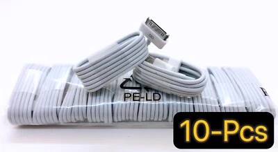 10-PCS USB Data Sync Cable Cord Charger for iPhone4 4G 4S 3GS iPod Nano Touch 4G - Image 1 of 3