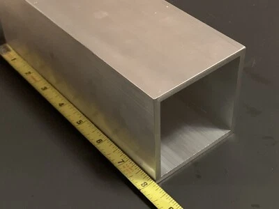 Tubo de aluminio cuadrado largo de 3" X 3" X .188" X 8" 6063-T52 Mill Stock 3/16" pared Foto 1 de 2