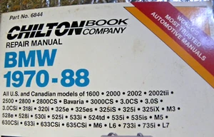 Chilton Repair Manual book BMW 1970 - 1988 All US & Canadian Models FREE SHIP - Picture 1 of 6