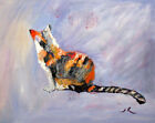 Original Painting  Oil on Canvas Cat  16x20" Julia Lu